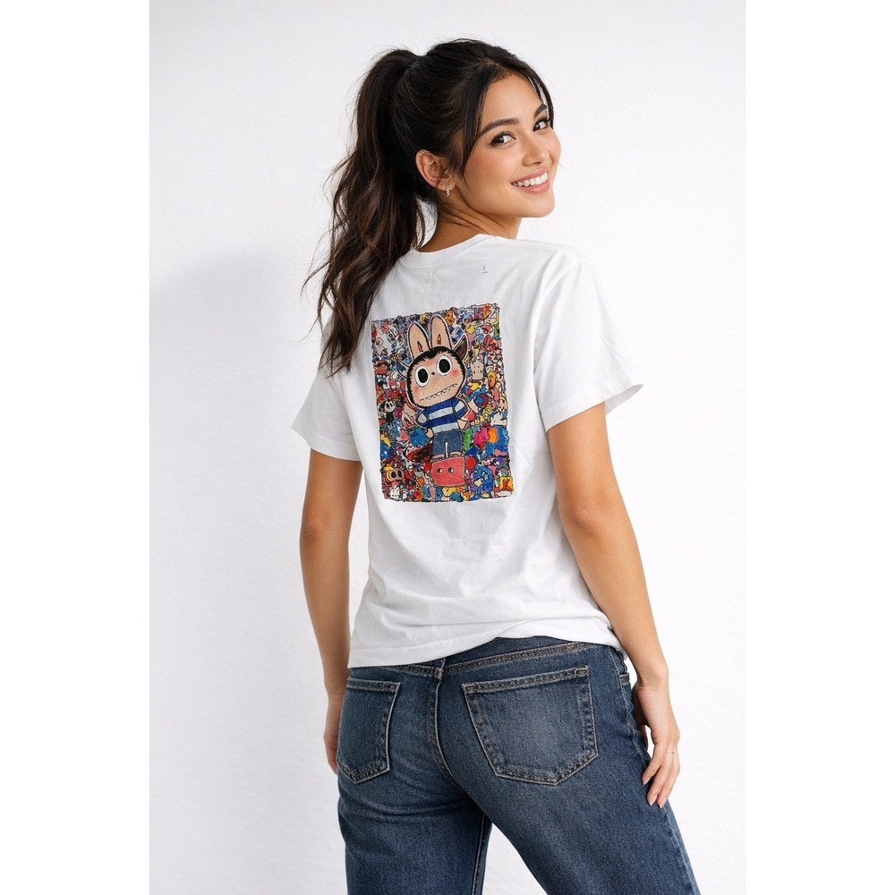 NWT Uniqlo UT Kasing Lung The Monsterland Pop Mart Labubu T-Shirt White S NEW